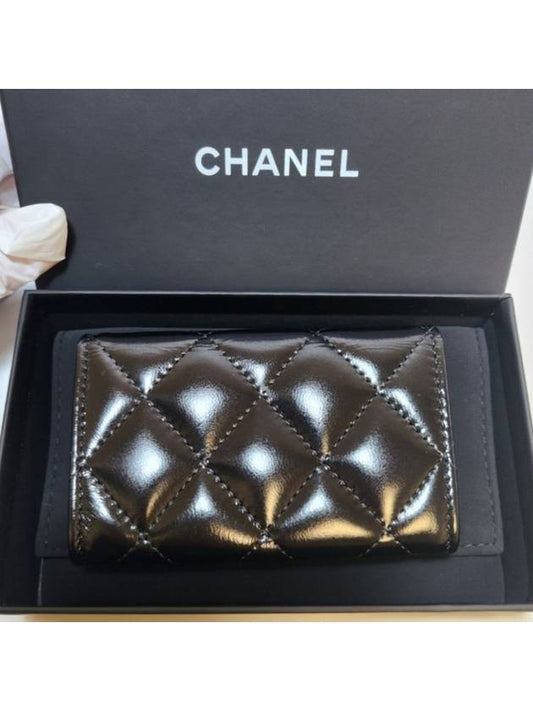 Clutch Tock Card Wallet Lambskin Black Gold Metal AP4263 - CHANEL - BALAAN 2