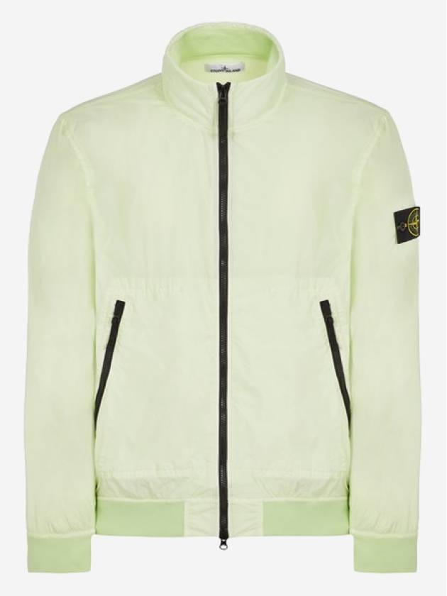 Garment Dyed Crinkle Reps Nylon Zip-up Jacket Lime - STONE ISLAND - BALAAN 2