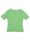 Women's Logo Fitted Short Sleeve T-Shirt Green - GANNI - BALAAN 3