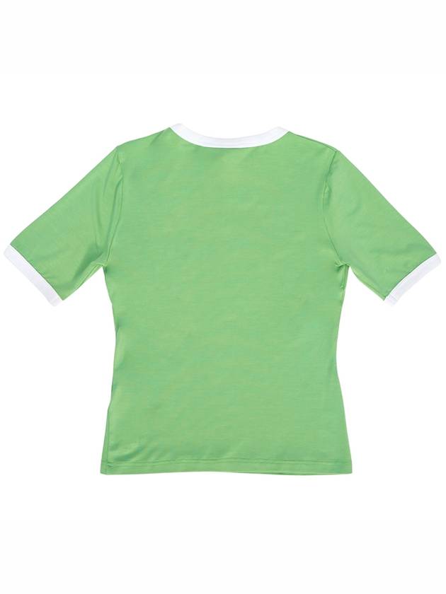 Women's Logo Fitted Short Sleeve T-Shirt Green - GANNI - BALAAN 3