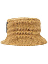 Monogram Patch Raffia Bucket Hat Beige - BURBERRY - BALAAN 4