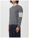 4 Bar Armband Milano Stitch Knit Top Mid Grey - THOM BROWNE - BALAAN 4