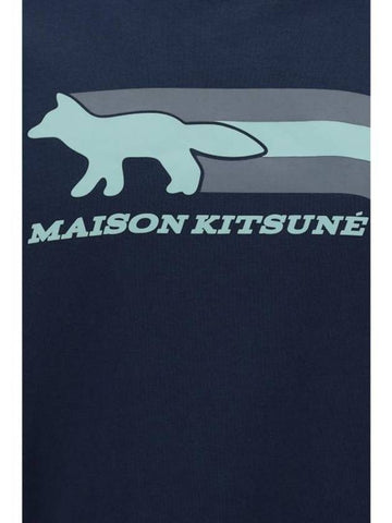 Men's Flash Fox Comfort Short Sleeve T-Shirt Navy - MAISON KITSUNE - BALAAN 1