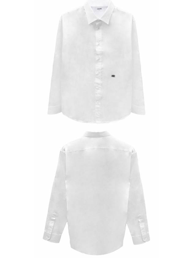 Triomphe Loose Long Sleeve Shirt White - CELINE - BALAAN 5