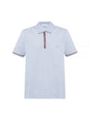 Men's Short Sleeve Cotton Polo Shirt Blue - SALVATORE FERRAGAMO - BALAAN 2