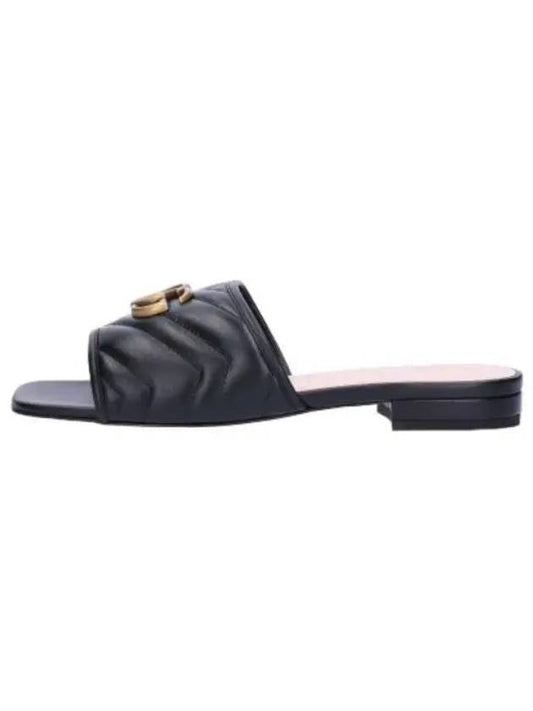 double slide black slippers - GUCCI - BALAAN 1