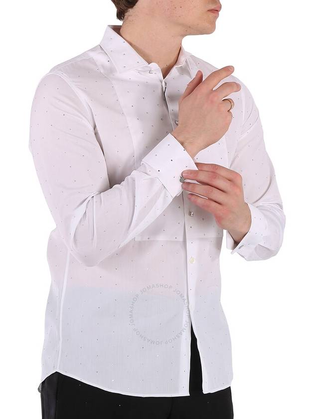 Burberry Men's White Cotton Poplin Embellished Dress Shirt, Brand Size 40 (Neck Size 15.75") - BURBERRY - BALAAN 2