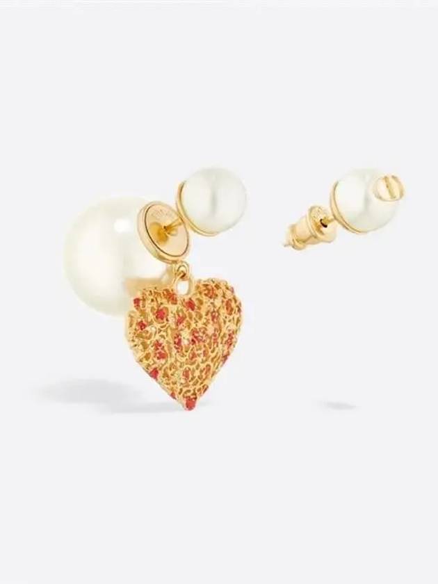 Amour Tribales White Resin Pearl Earrings Gold - DIOR - BALAAN 3