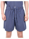 Poplin Striped Pajama Shorts Blue - TEKLA - BALAAN 3