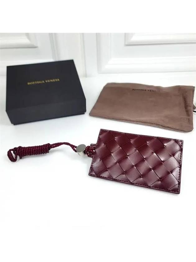 Intrecciato Strap Card Wallet Burgundy - BOTTEGA VENETA - BALAAN 3