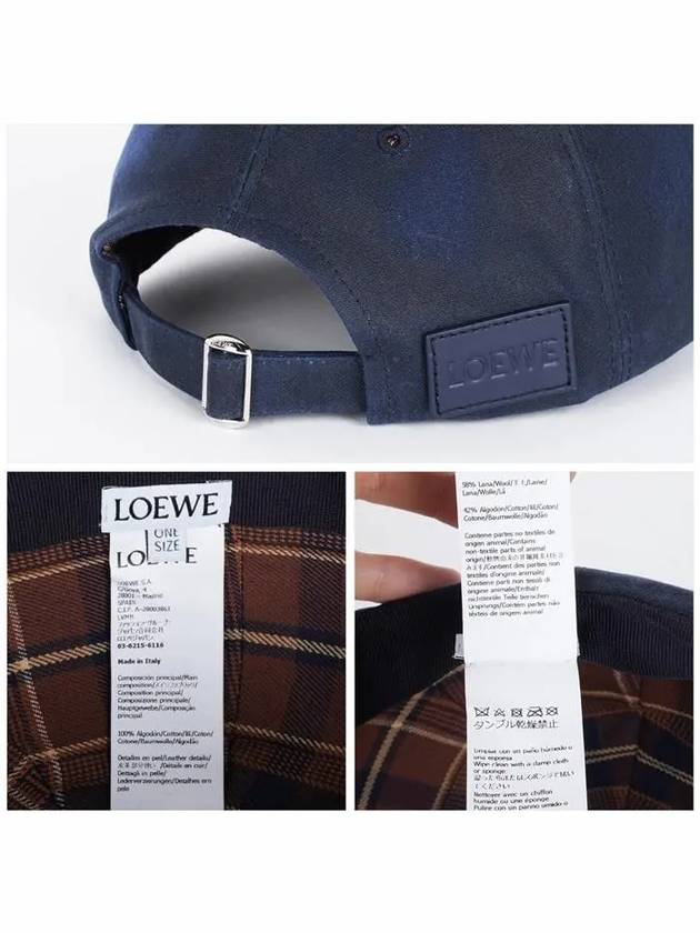 Anagram Embroidery Logo Wax Canvas Ball Cap Navy - LOEWE - BALAAN 6