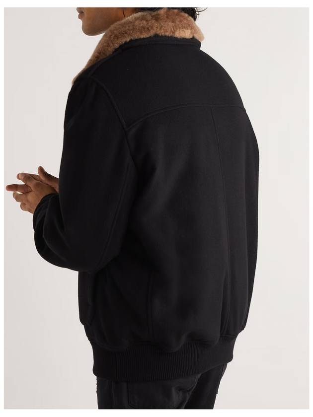 Black shearling trim cashmere bomber MT4976479 - BRUNELLO CUCINELLI - BALAAN 4