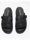 Logo Buckle Strap Slippers Black - PRADA - BALAAN 2