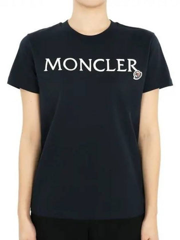 Women s Logo Patch Embroidery Short Sleeve Navy 8C00006 829HP 778 271458 1053768 - MONCLER - BALAAN 1