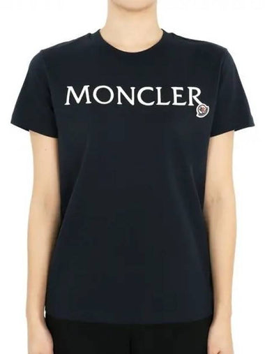 Women s Logo Patch Embroidery Short Sleeve Navy 8C00006 829HP 778 1053768 - MONCLER - BALAAN 1