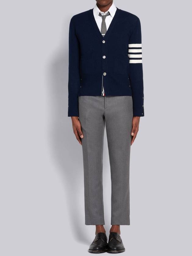 Men's Diagonal Classic Cashmere Cardigan Navy - THOM BROWNE - BALAAN 5