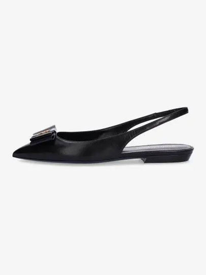 Women's Anais Patent Logo Slingback Flats Black - SAINT LAURENT - BALAAN 2