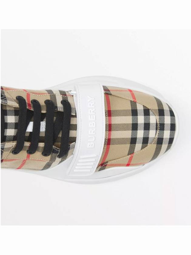 Vintage Check Suede Leather Sneakers Archive Beige - BURBERRY - BALAAN 8