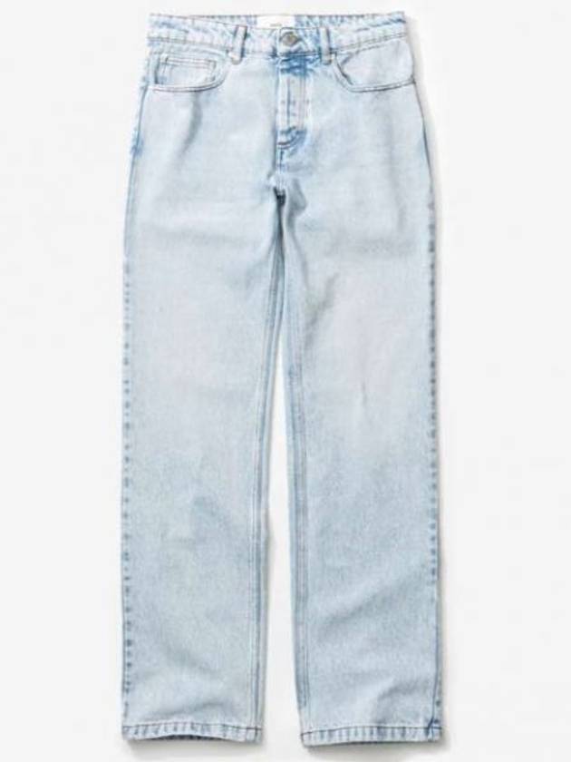 Classic Fit Cotton Denim Straight Jeans Light Blue - AMI - BALAAN 2