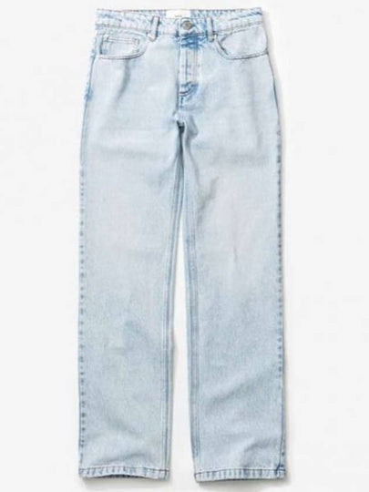 Classic Fit Cotton Denim Straight Jeans Light Blue - AMI - BALAAN 2