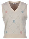 Flee diamond pattern knit vest MK3SV020BEG - P_LABEL - BALAAN 10