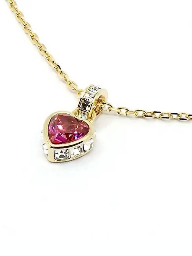 Stilla Heart Necklace Red Gold - SWAROVSKI - BALAAN 3