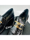 Gold CC Logo Moccasin Loafer Shoes Middle Heel Black Patent Calfskin 365 G39320 - CHANEL - BALAAN 2