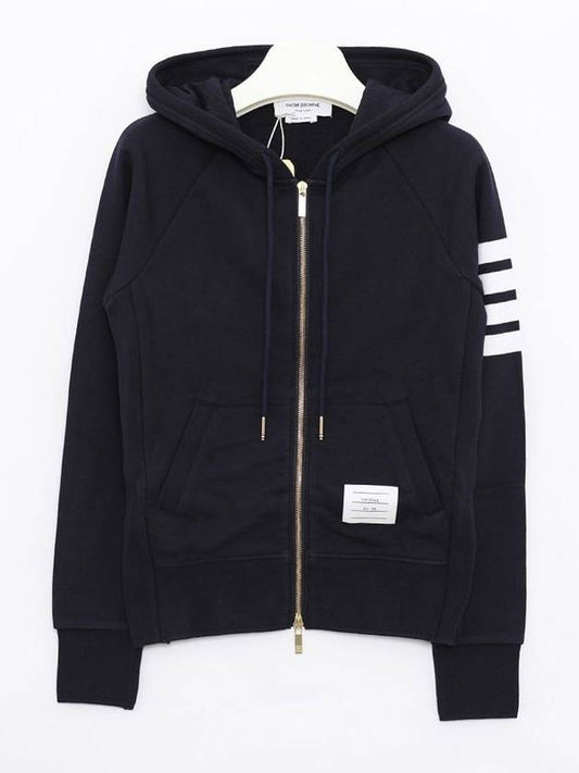 Engineered 4-Bar Stripe Loopback Jersey Knit Zip Up Hoodie Navy - THOM BROWNE - BALAAN 2