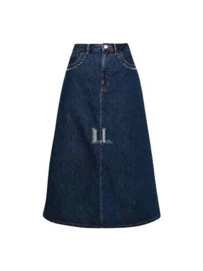 Redwood Rivet Flare Cut Denim A-Line Skirt Stonewashed Indigo - A.P.C. - BALAAN 2