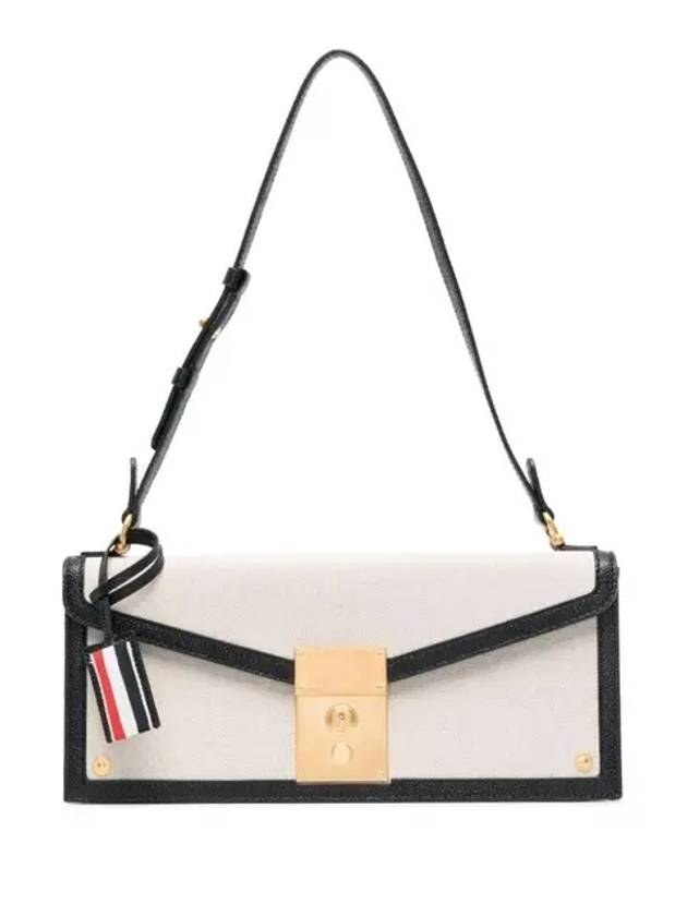 RWB Tab Canvas Shoulder Bag Black Beige - THOM BROWNE - BALAAN 2