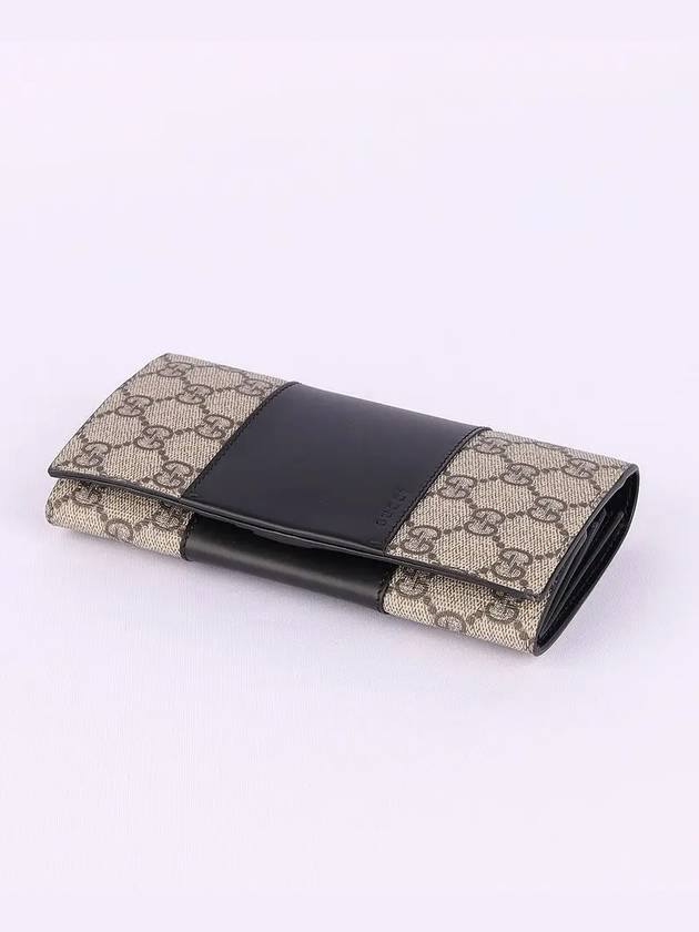 GG Supreme Canvas Leather Long Wallet Beige - GUCCI - BALAAN 4