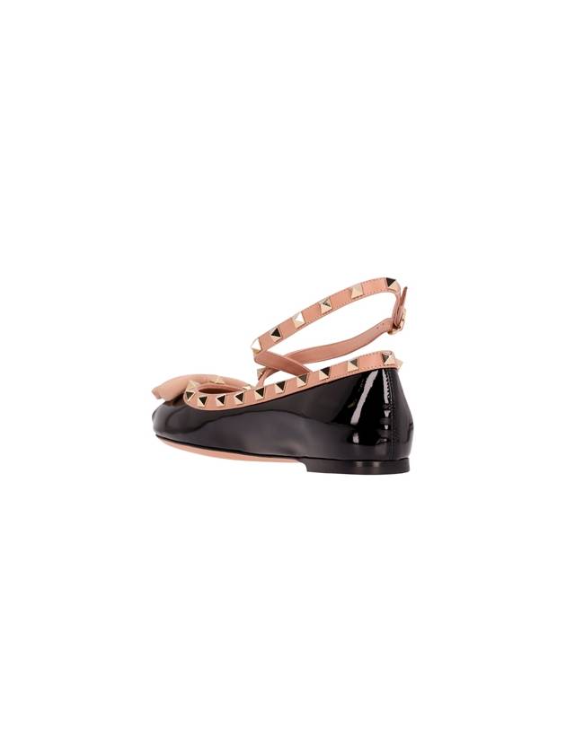 Rockstud Patent Leather Ballerina Black - VALENTINO - BALAAN 4