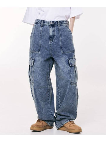 Samuel wide cargo jeans BLUE - GRAYBLVD - BALAAN 1