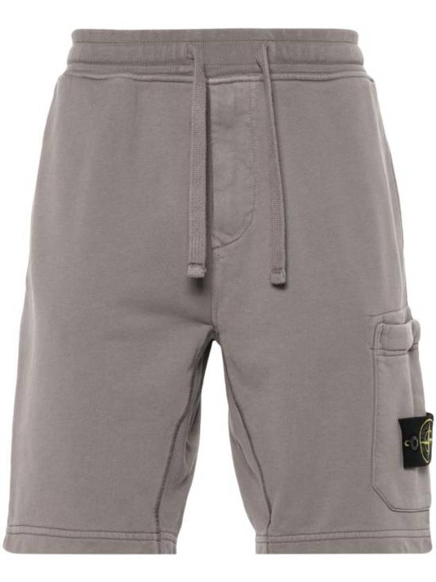 Cotton Fleece Cargo Bermuda Short Dove Grey - STONE ISLAND - BALAAN 1