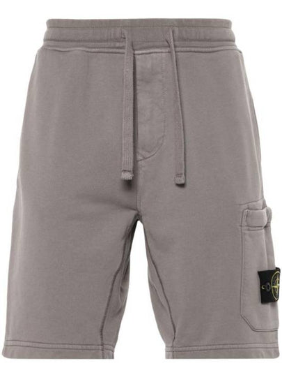 Cotton Fleece Cargo Bermuda Short Dove Grey - STONE ISLAND - BALAAN 2