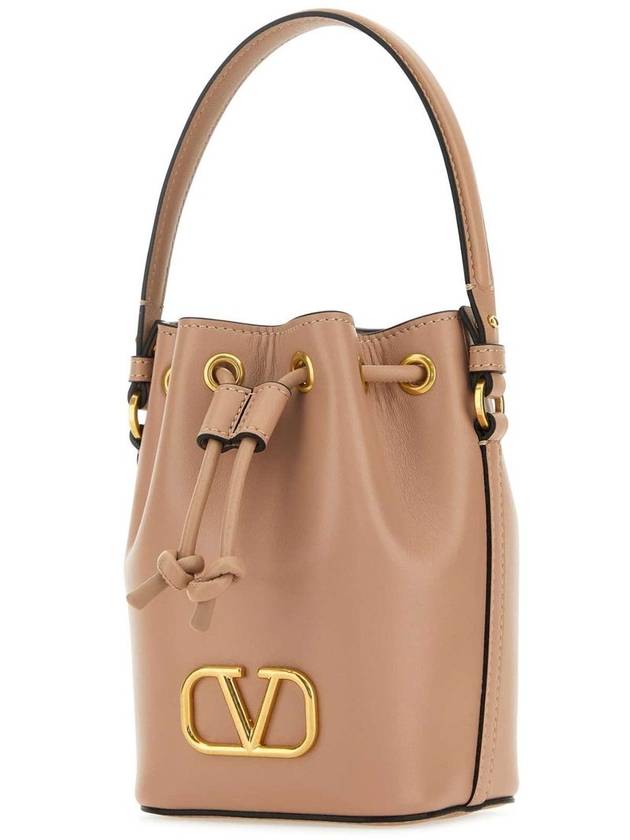 V Logo Signature Nappa Leather Bucket Bag Pink - VALENTINO - BALAAN 3