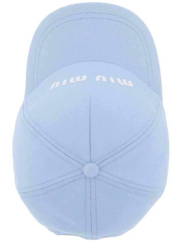 Embroidered Logo Drill Ball Cap Blue - MIU MIU - BALAAN 4