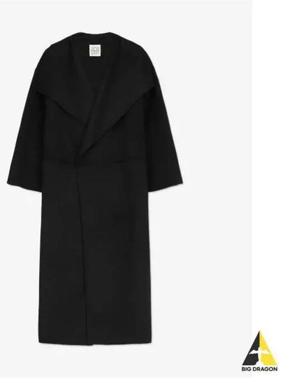 Signature Wool Cashmere Single Coat Black - TOTEME - BALAAN 2