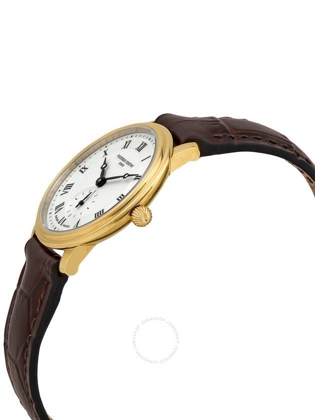 Women’s Classics Slimline Small Seconds Watch Gold Brown - FREDERIQUE CONSTANT - BALAAN 3