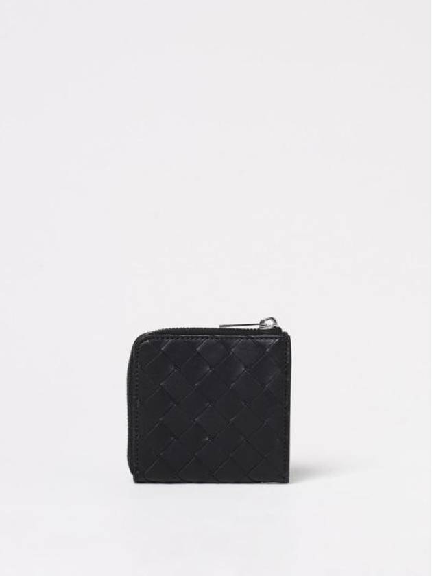 Intrecciato Square Zip Around Wallet Black - BOTTEGA VENETA - BALAAN 4