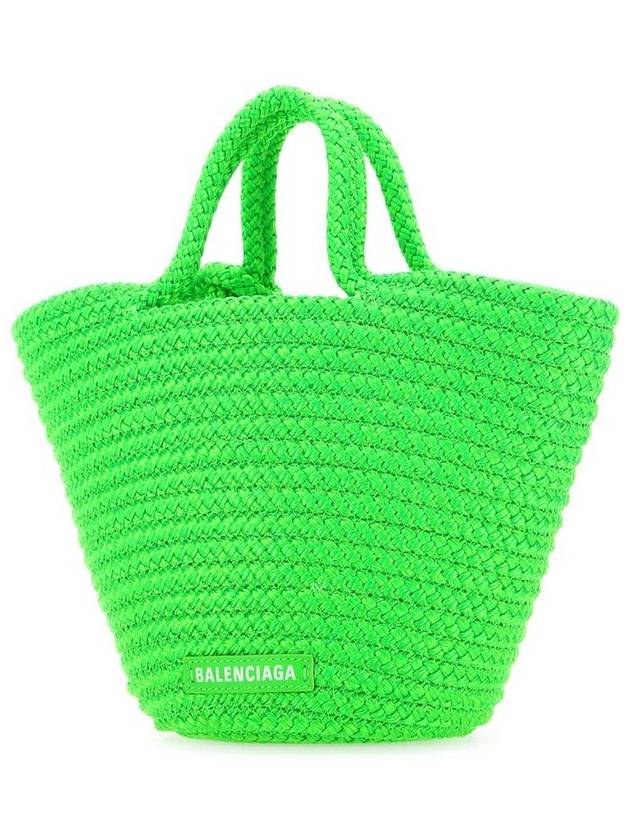 Women's IBIZA Small Strap Tote Bag Neon Green - BALENCIAGA - BALAAN 3