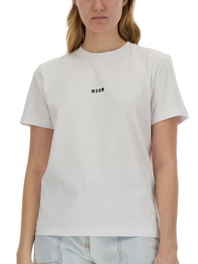 Micro Logo Short Sleeve T-Shirt White - MSGM - BALAAN 7