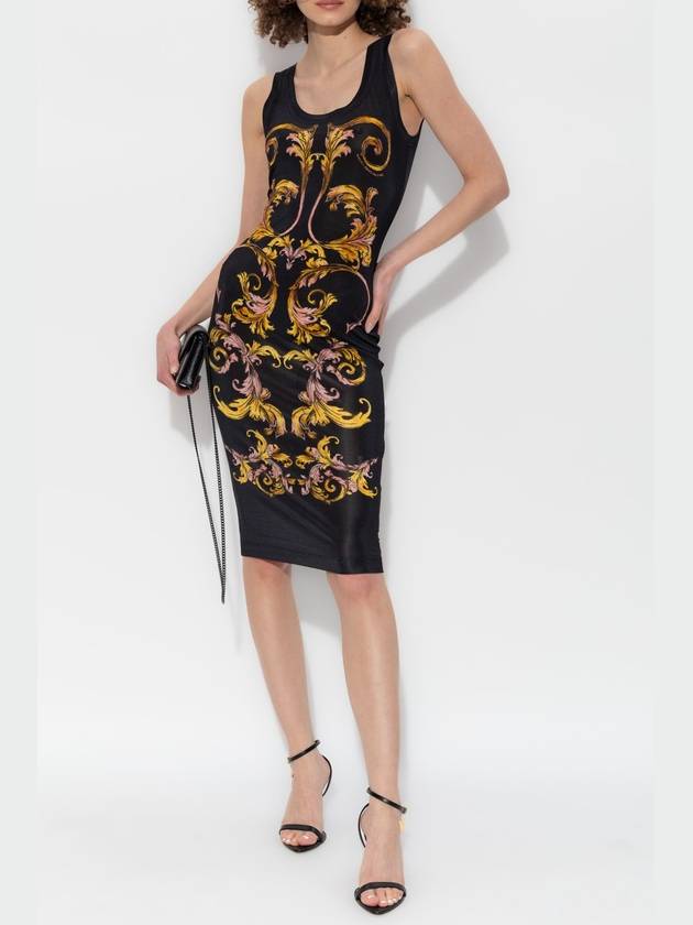 Versace Jeans Couture Dress With Outline Barocco Print, Women's, Black - VERSACE - BALAAN 2