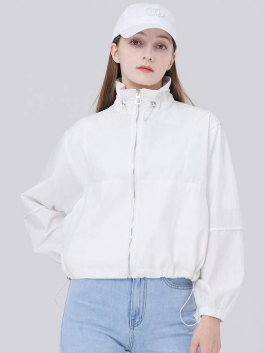 Bio-Processed Insert String Collar White Windbreaker Jacket DO3242JK47 1 - DOYOUKNOWMC GOLF WEAR - BALAAN 2