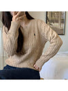 Round neck twisted camel knit - POLO RALPH LAUREN - BALAAN 5