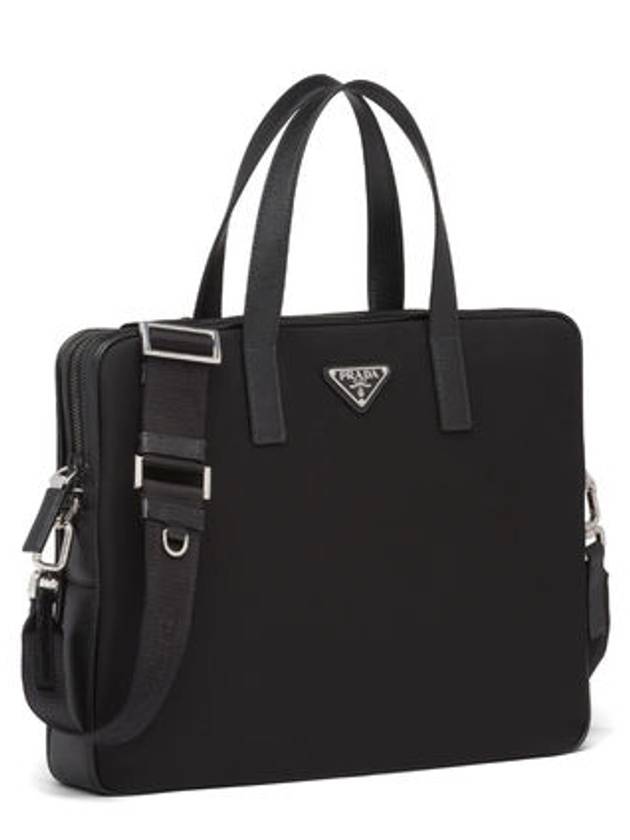 Men's Triangle Logo Briefcase Black - PRADA - BALAAN 5