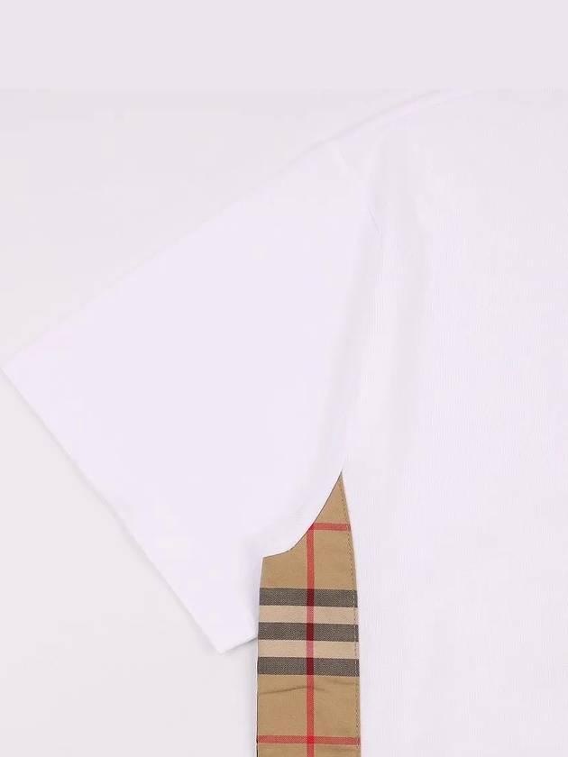 Check round neck cotton short sleeve t-shirt white - BURBERRY - BALAAN 7