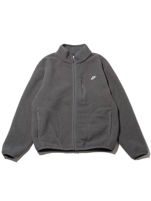 Club Winterized Zip-Up Jacket Iron Grey - NIKE - BALAAN 1