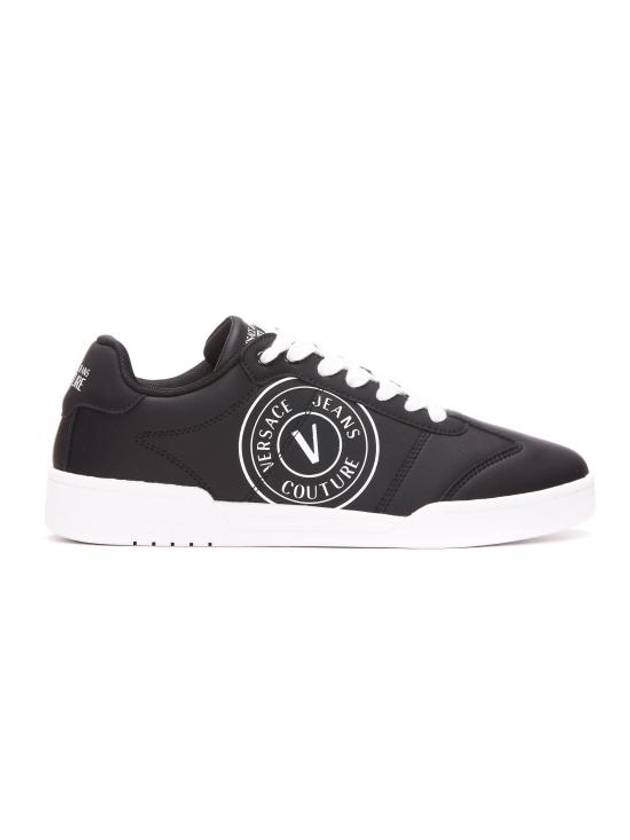 Brooklyn V Emblem Low Top Sneakers Black - VERSACE - BALAAN 1