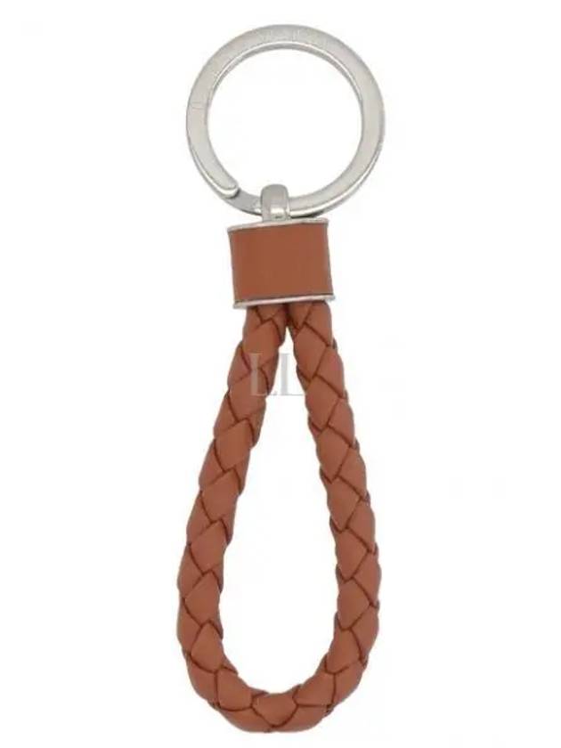 Intrecciato Leather Key Holder Saddle Brown - BOTTEGA VENETA - BALAAN 2